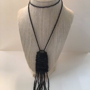 Elegant Black Beaded Necklace